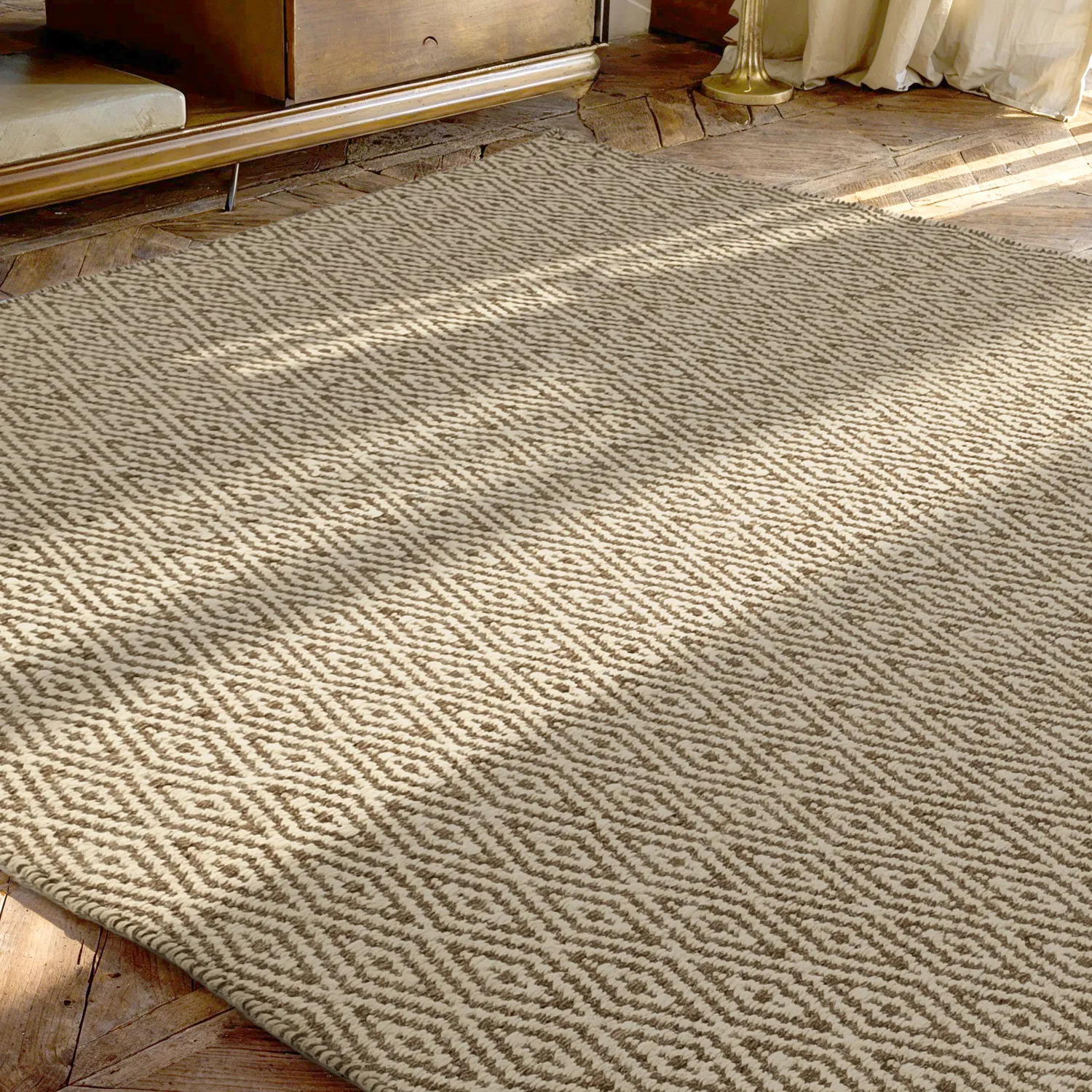 Wollteppich - Monastir (braun/weiß)