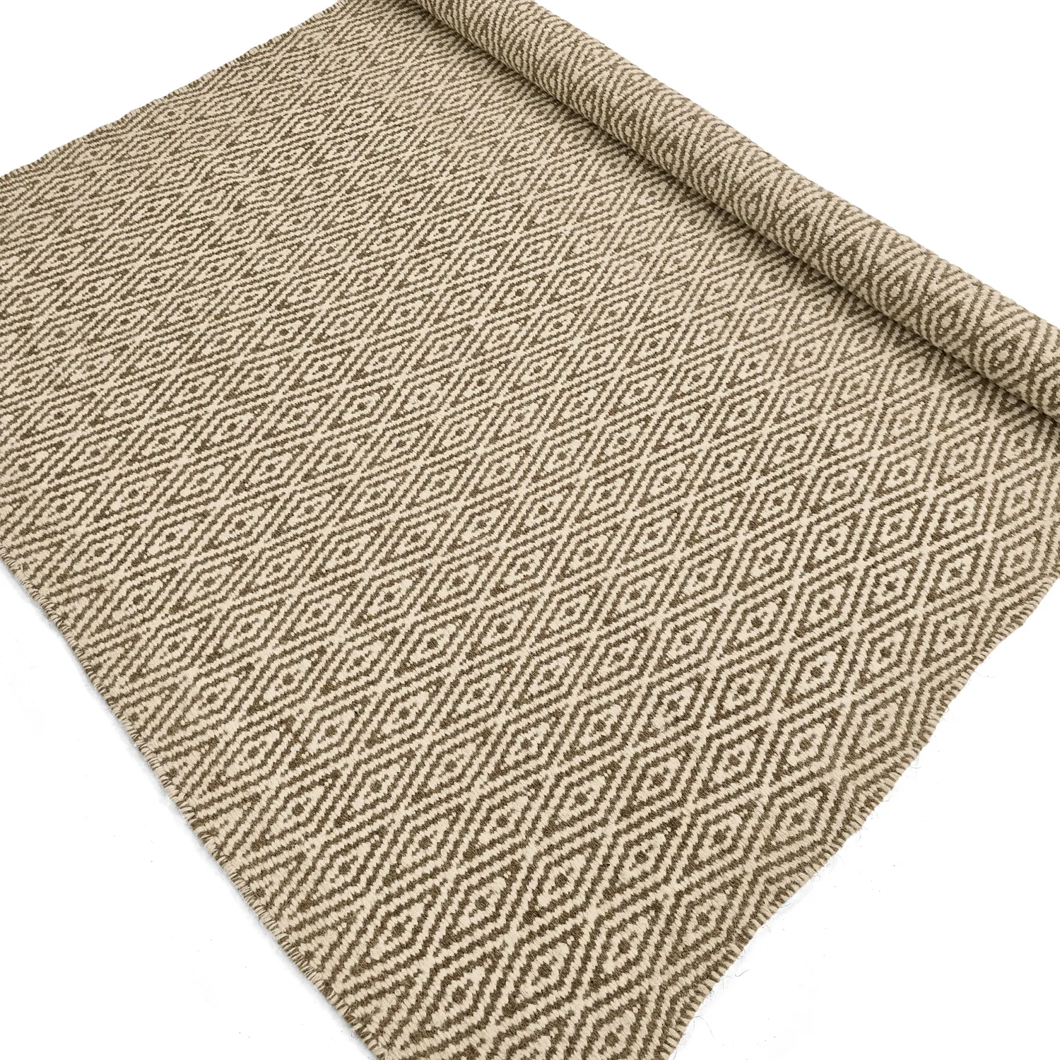 Wollteppich - Monastir (braun/weiß)