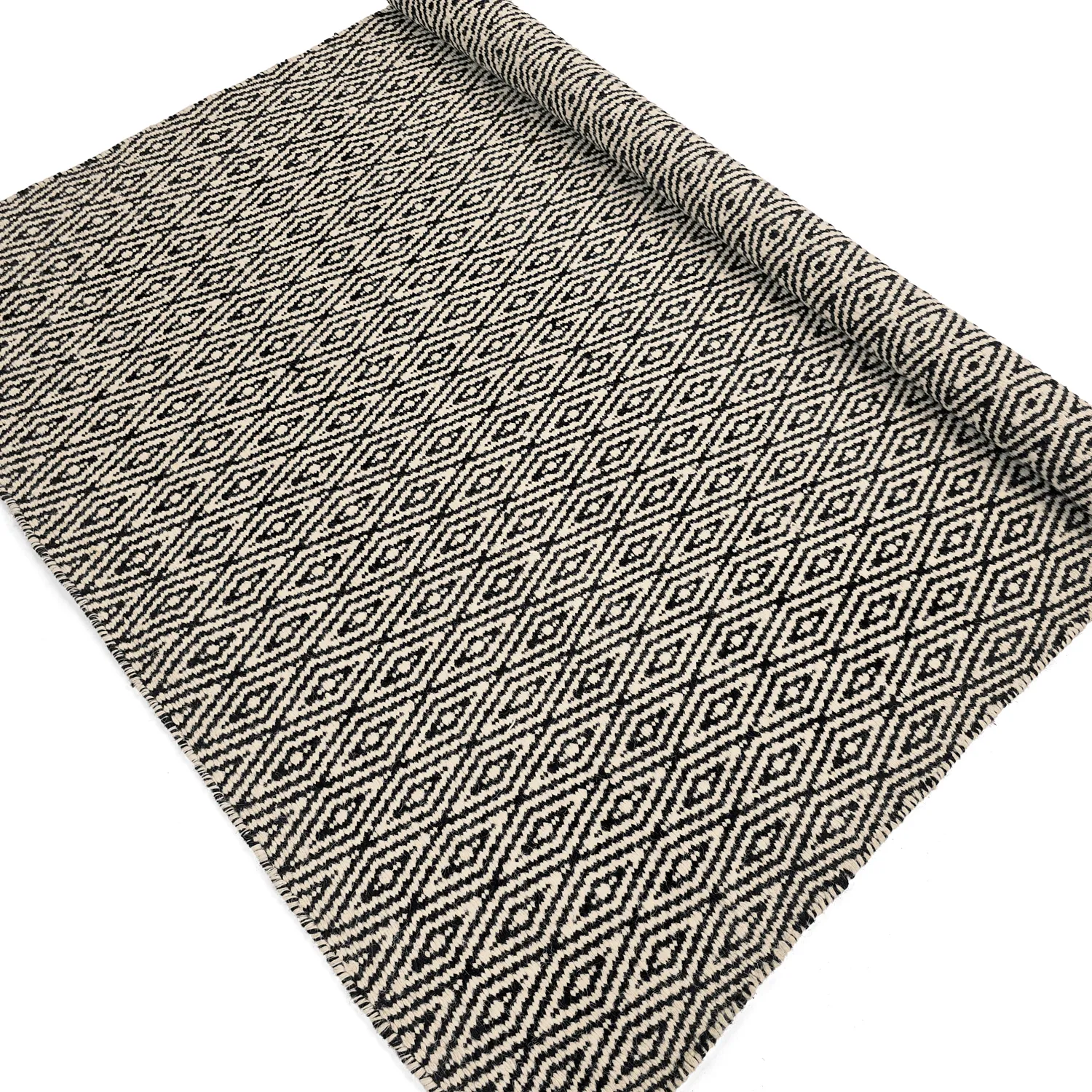 Wollteppich - Monastir (schwarz/weiß)