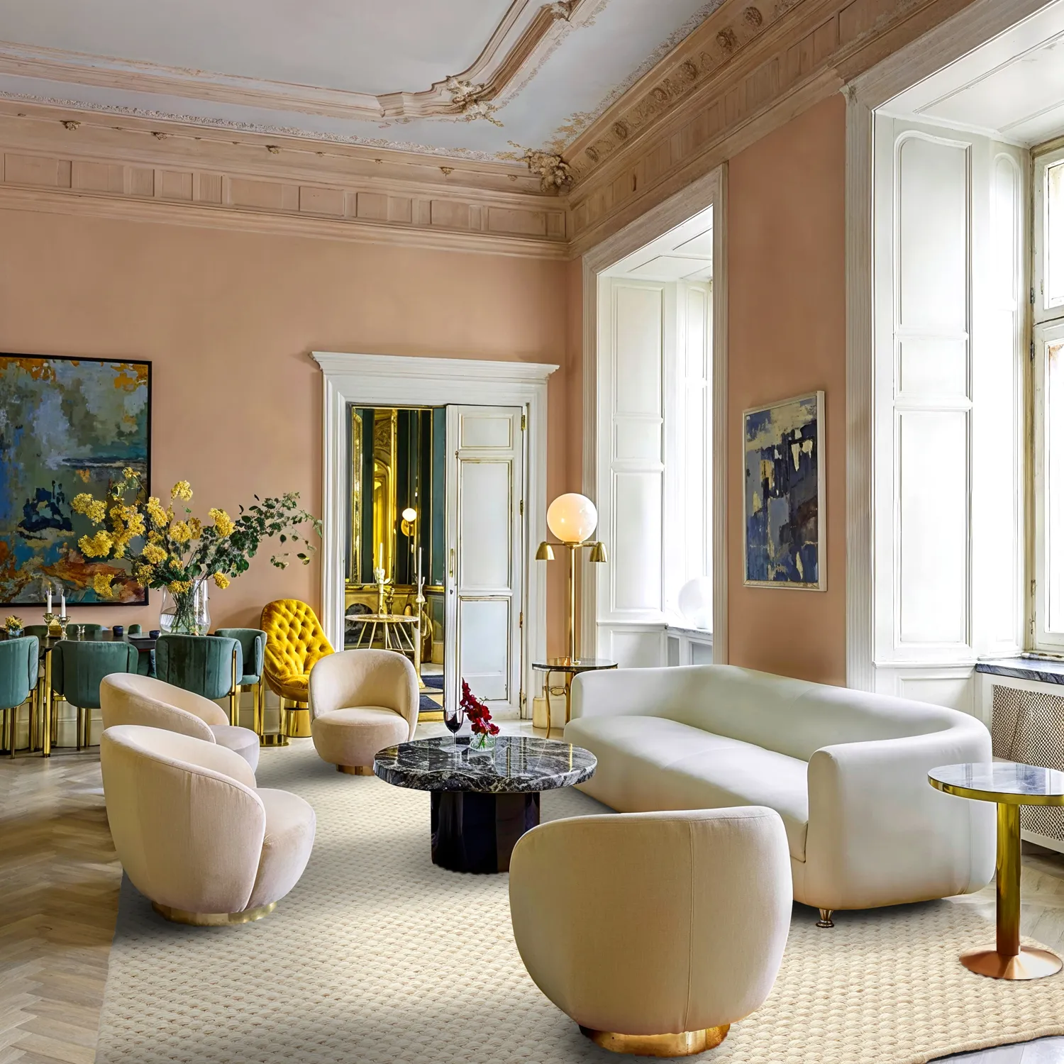 Tapis en laine - Ovelia (beige/blanc)