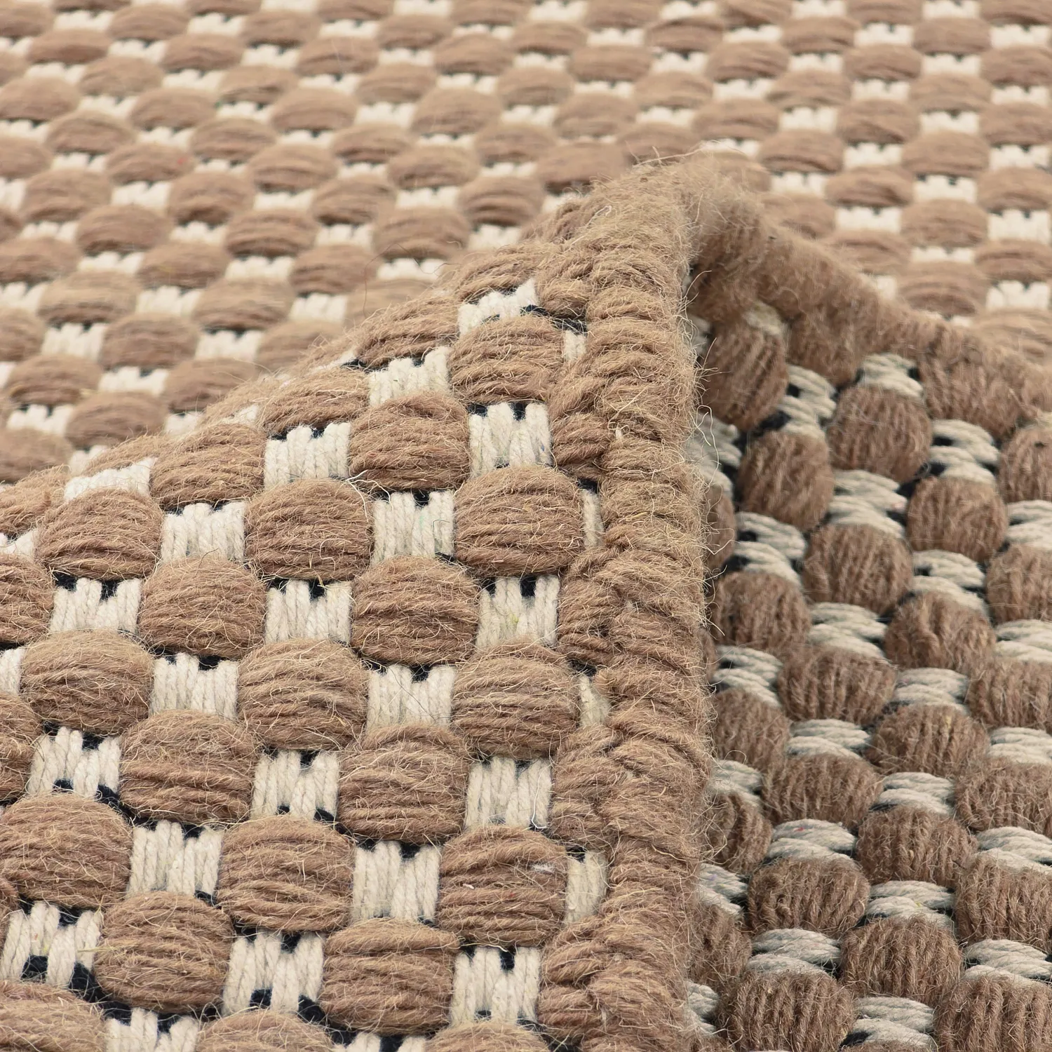 Wollteppich - Ovelia (braun/weiß)