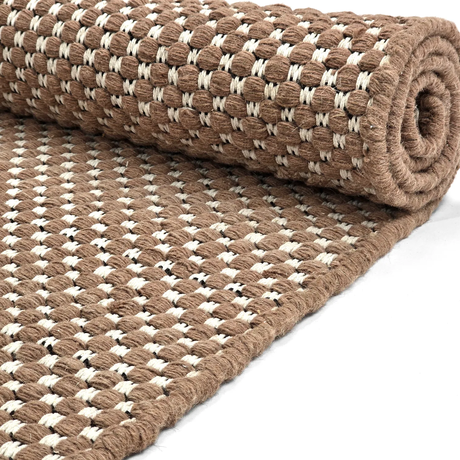 Wollteppich - Ovelia (braun/weiß)