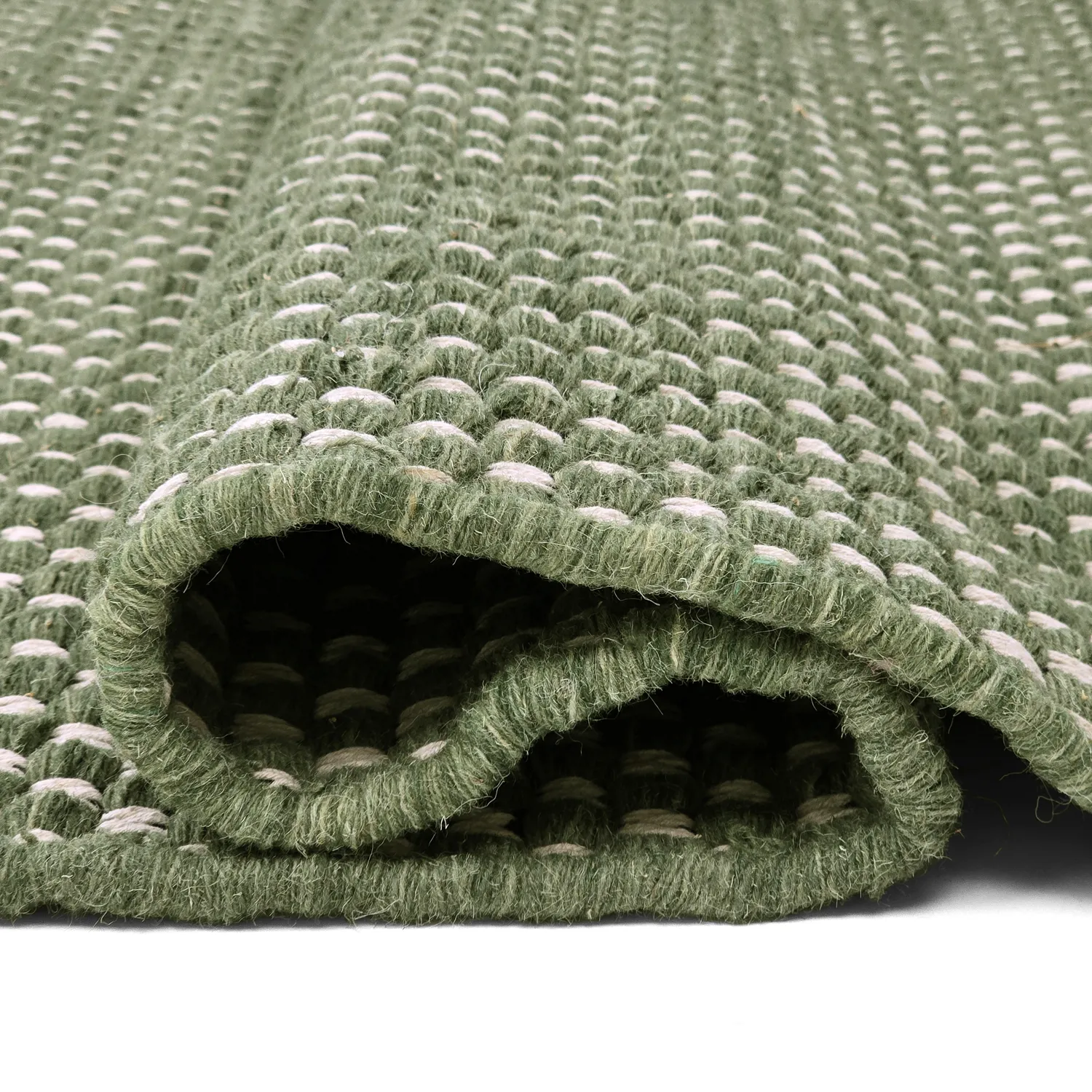 Wollteppich - Ovelia (grün/weiß)