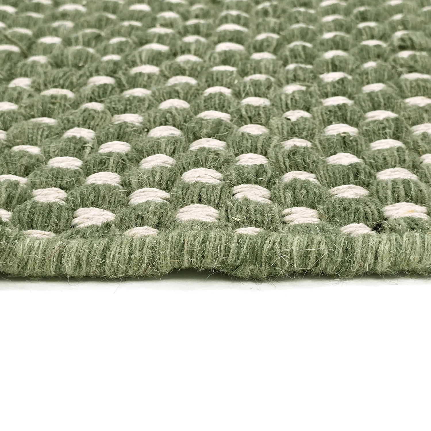 Wollteppich - Ovelia (grün/weiß)