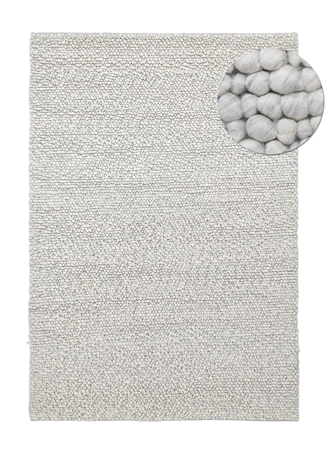 Wollteppich - Sala Irregular Wool Bubble (hellgrau meliert)