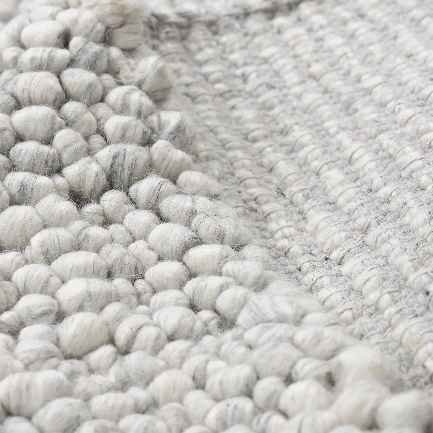 Wollteppich - Sala Irregular Wool Bubble (hellgrau meliert)