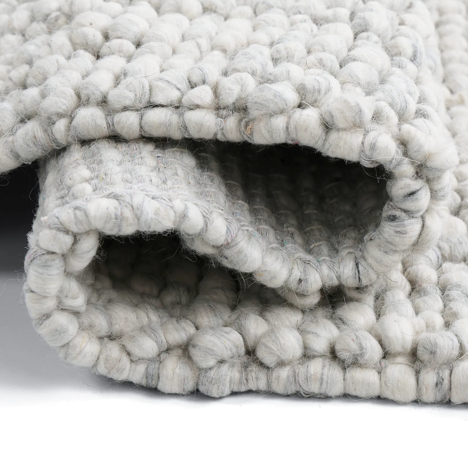 Wollteppich - Sala Irregular Wool Bubble (hellgrau meliert)