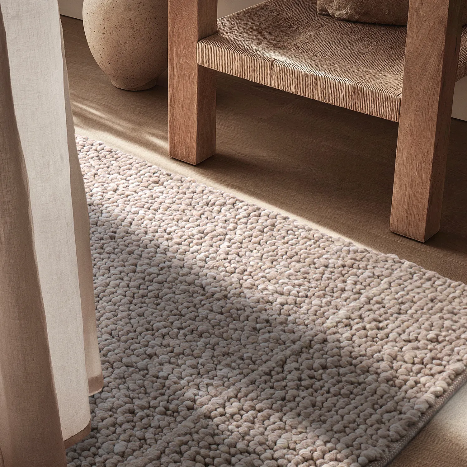 Tapis de laine - Sala Irregular Wool Bubble (taupe/blanc mélange)