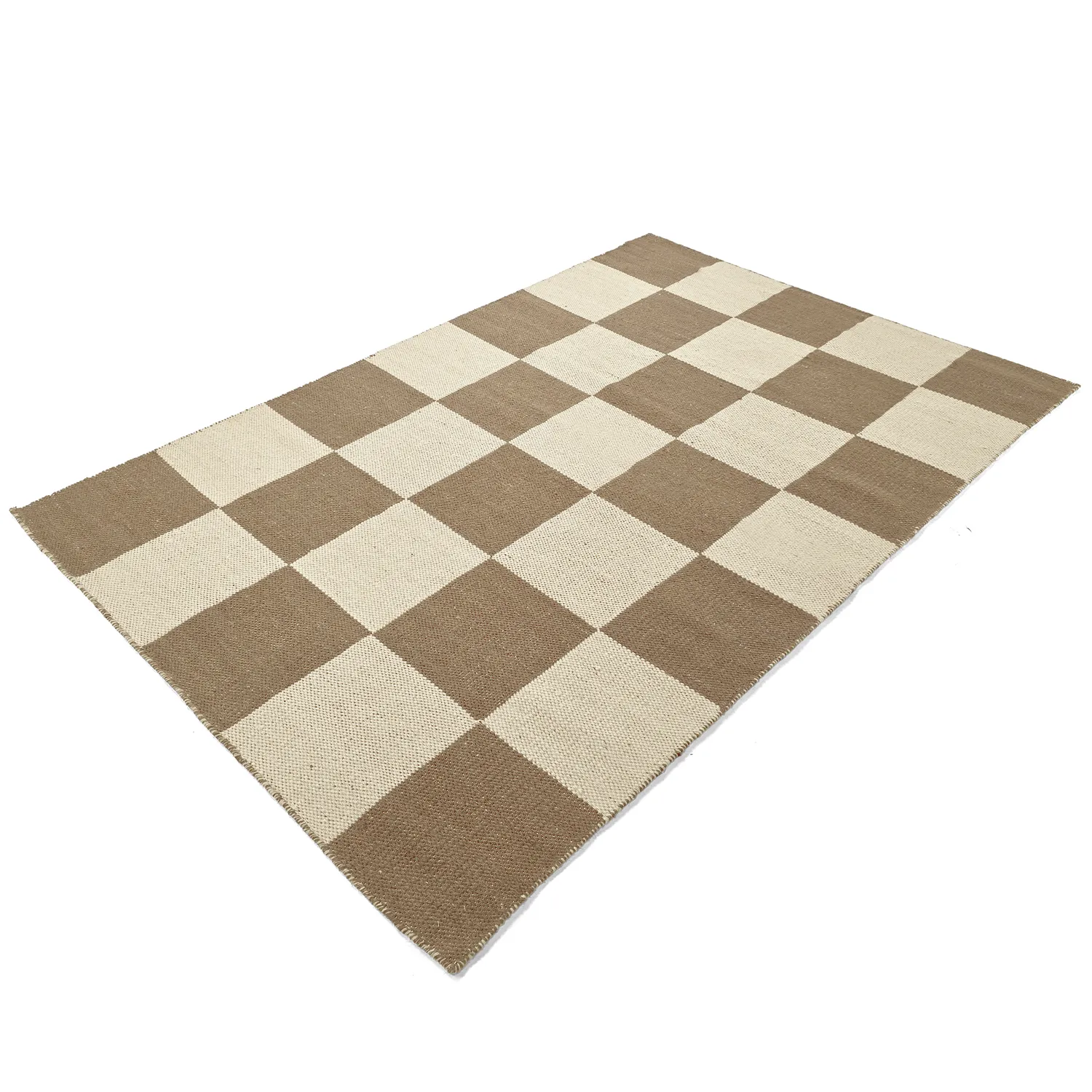 Wollteppich - Scacco (braun/beige)