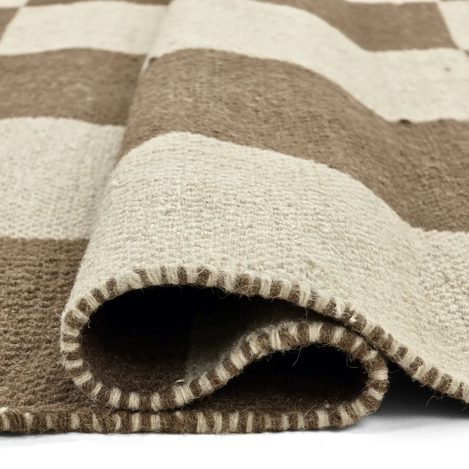 Wollteppich - Scacco (braun/beige)