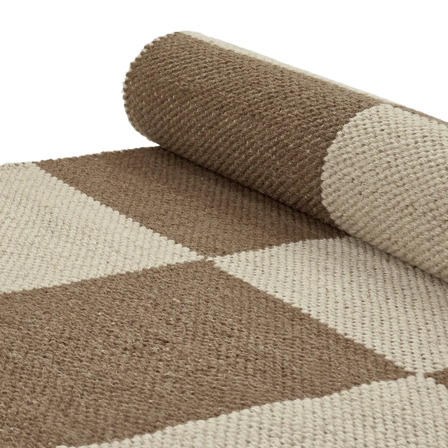 Wollteppich - Scacco (braun/beige)