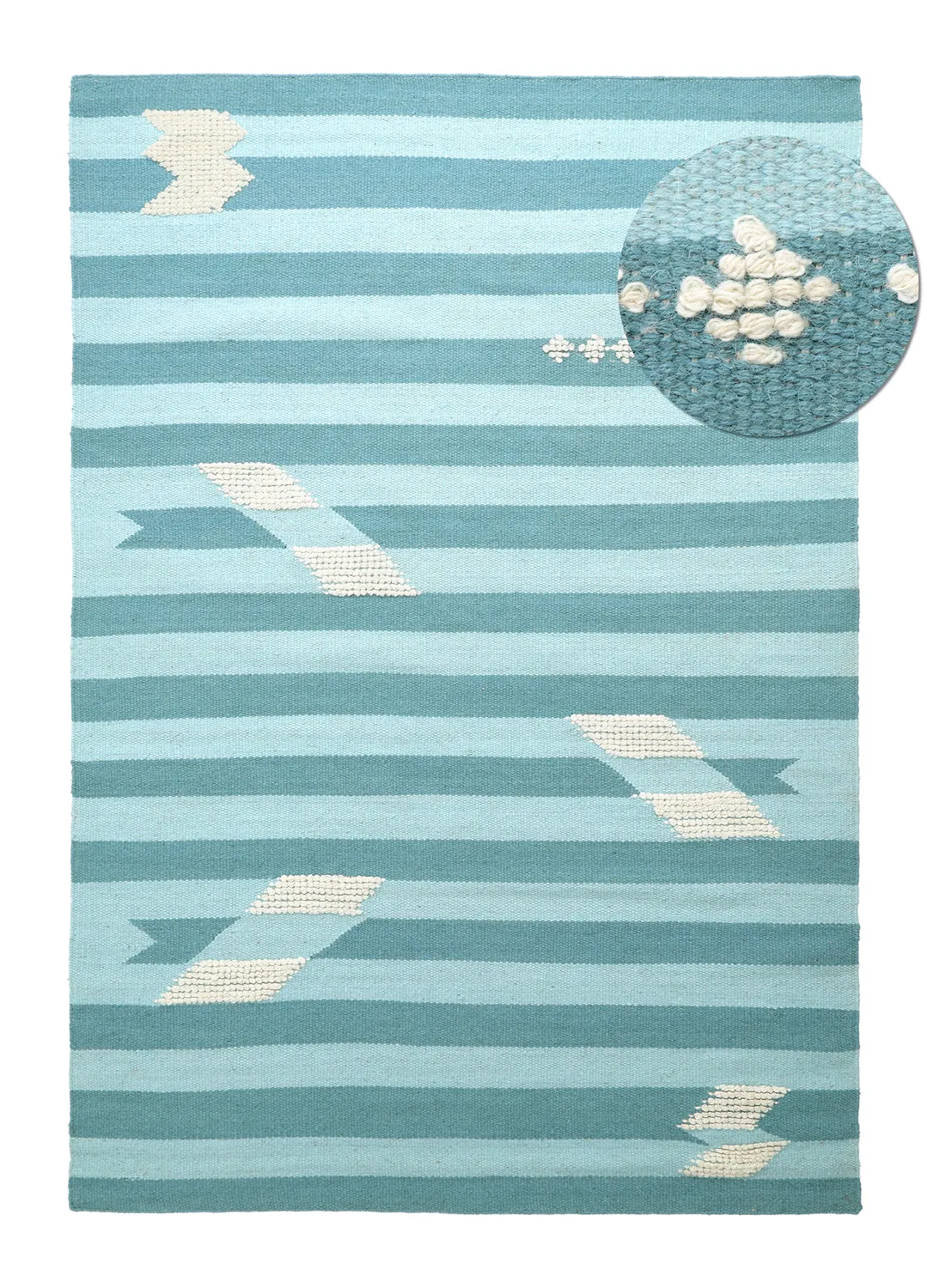 Tapis de laine - Serpa (bleu clair)