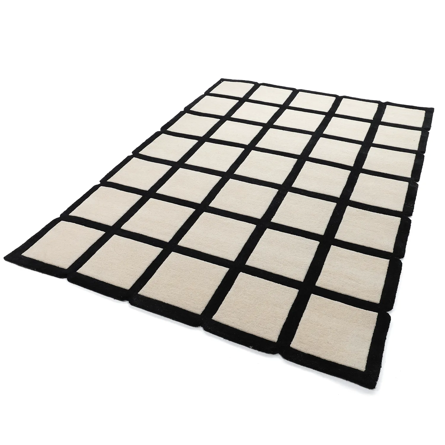 Wollteppich - Syl Hand Tufted Wool Premium (schwarz/weiß)