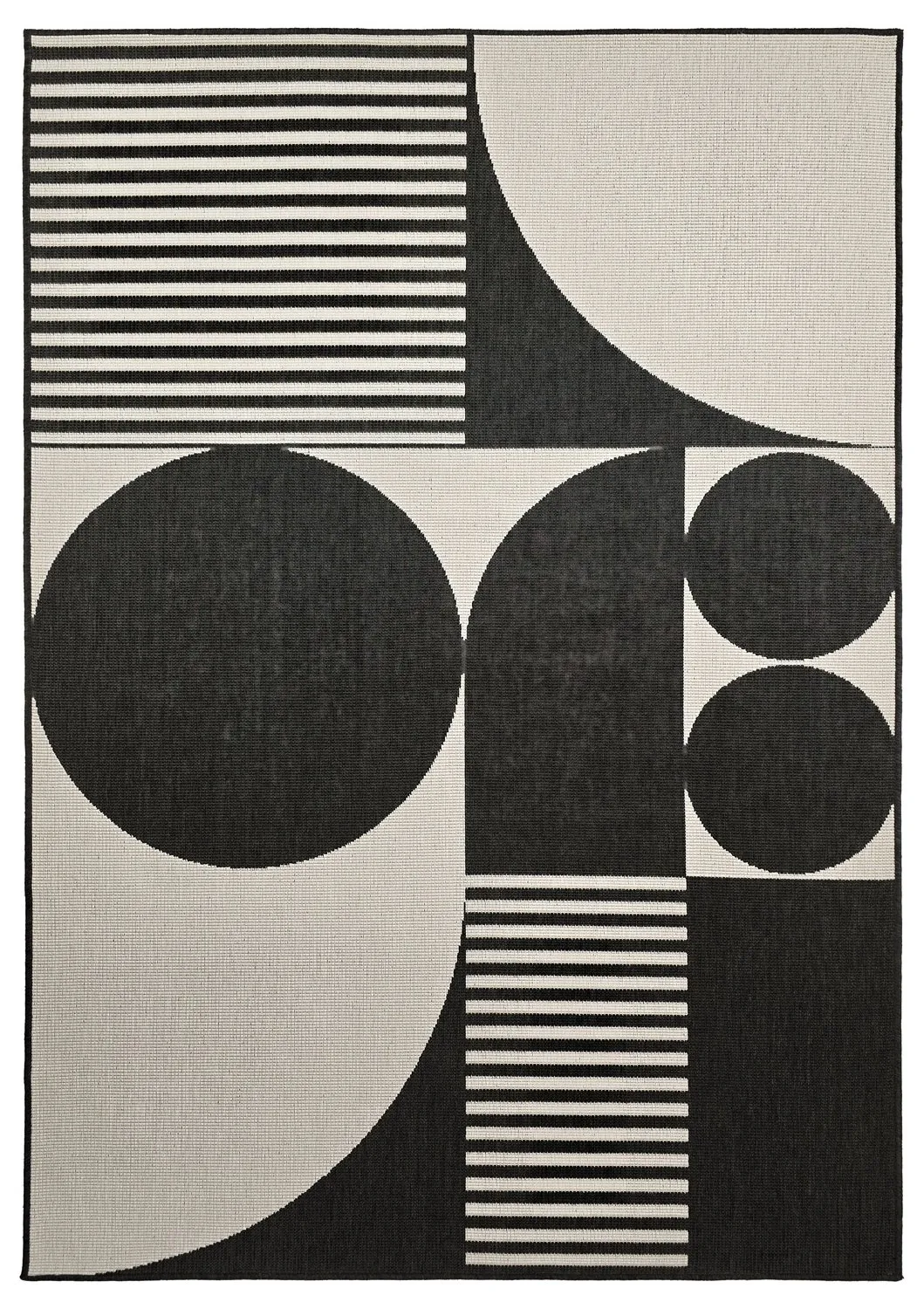 Teppich für innen und außen - Aurora (schwarz/weiß)