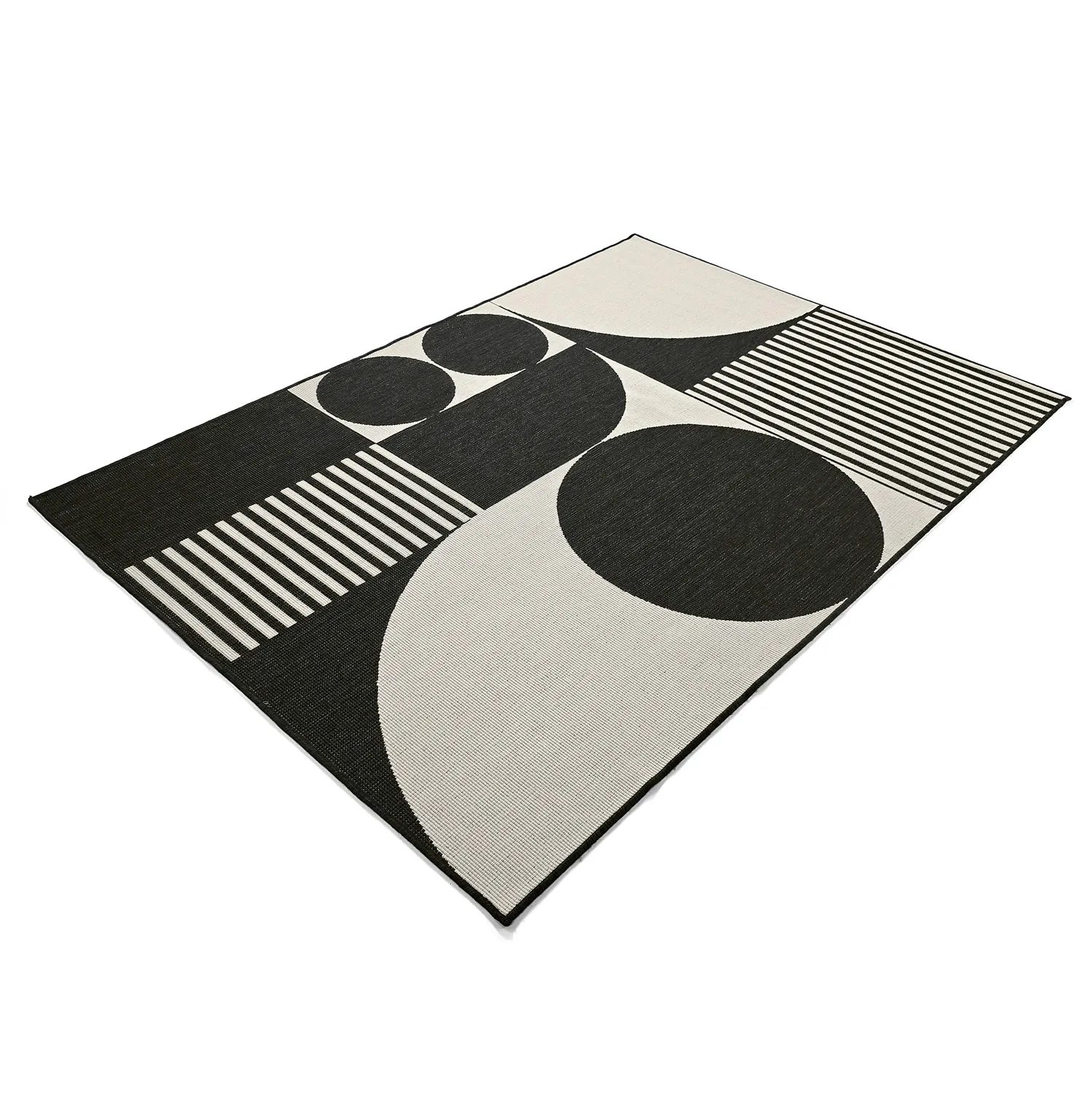Teppich für innen und außen - Aurora (schwarz/weiß)