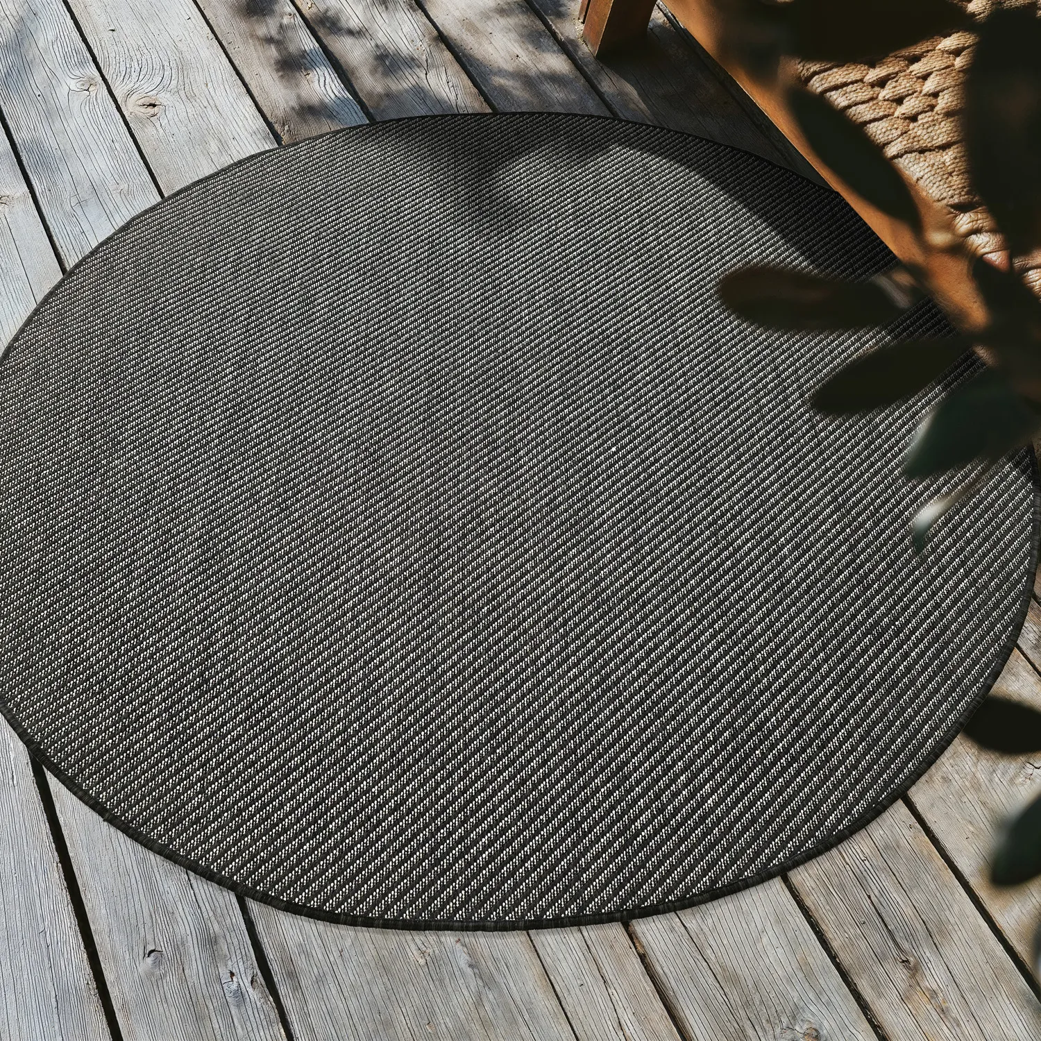Rund Teppich - Indoor/Outdoor Bennett (schwarz)