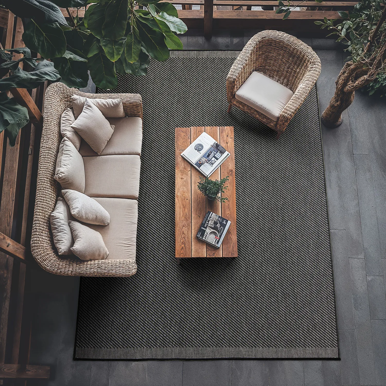 Teppich für innen und außen - Bennett (schwarz)