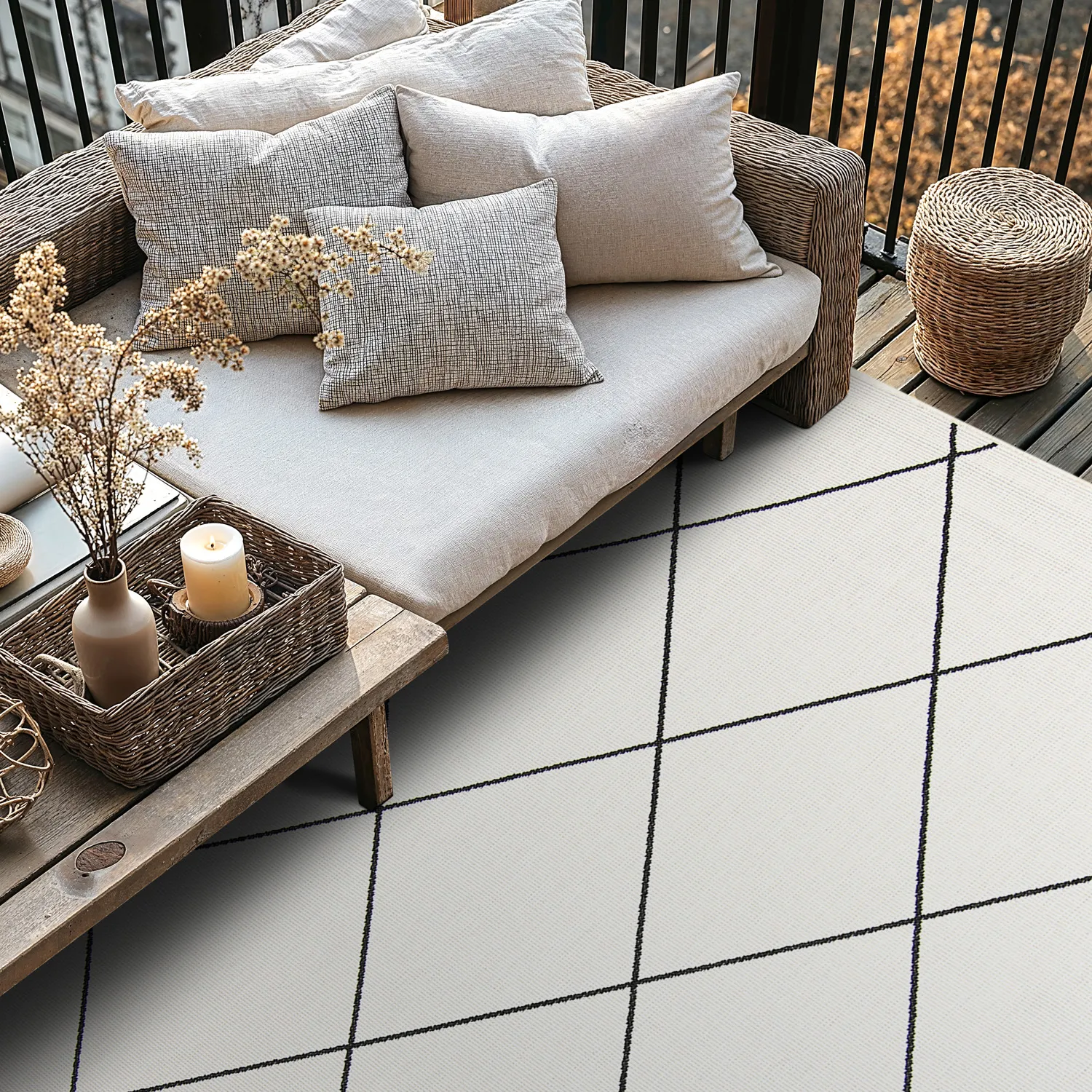 Teppich für innen und außen - Bodhi (schwarz)