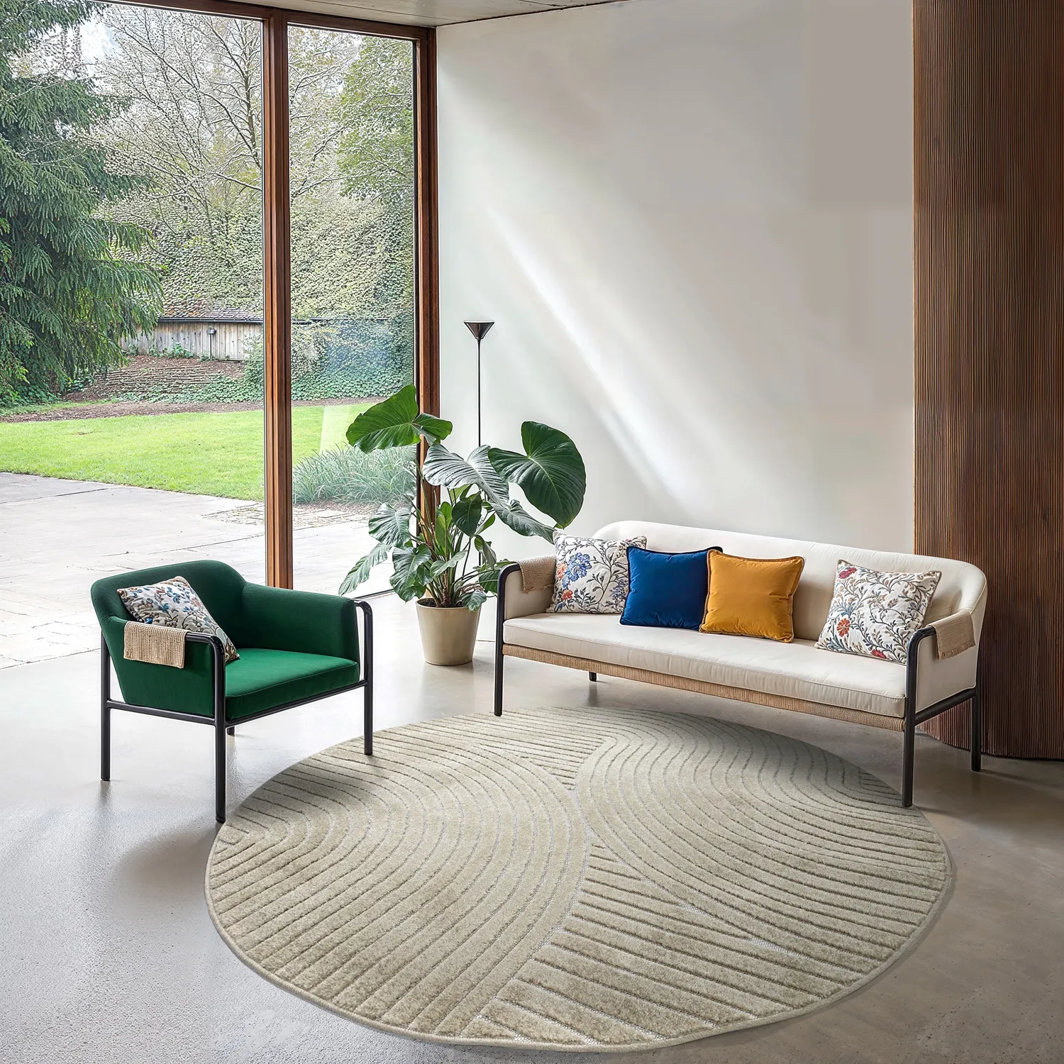 Rund Teppich - Indoor/Outdoor Devon (beige)