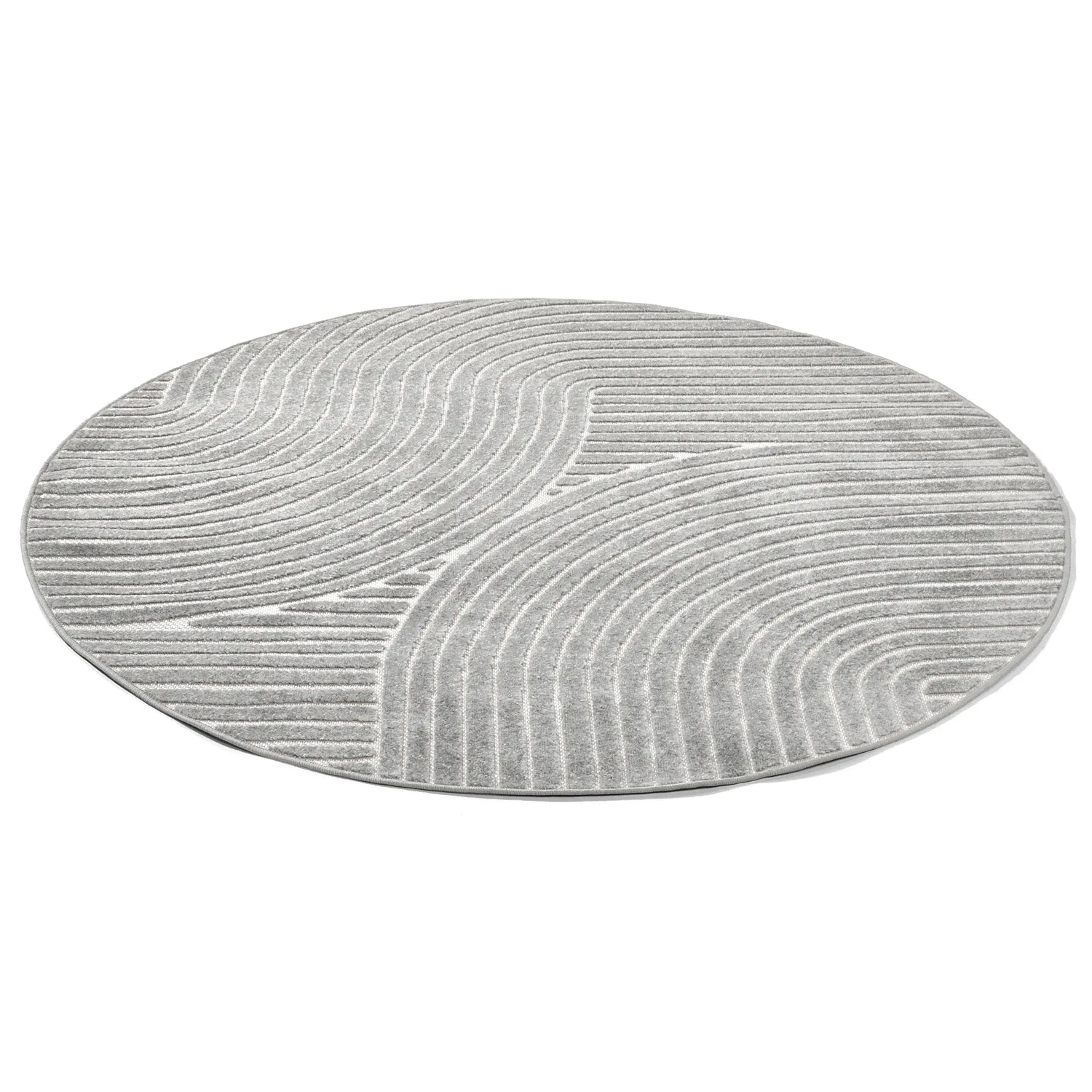 Rund Teppich - Indoor/Outdoor Devon (grau)