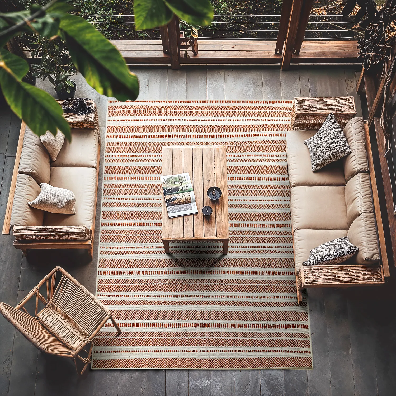 Teppich für innen und außen - Ethan (orange)