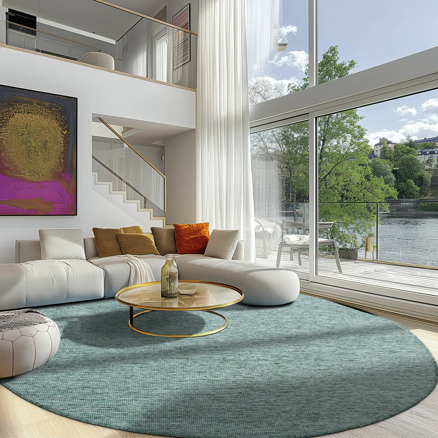 Rund Teppich - Monsanto (grün)