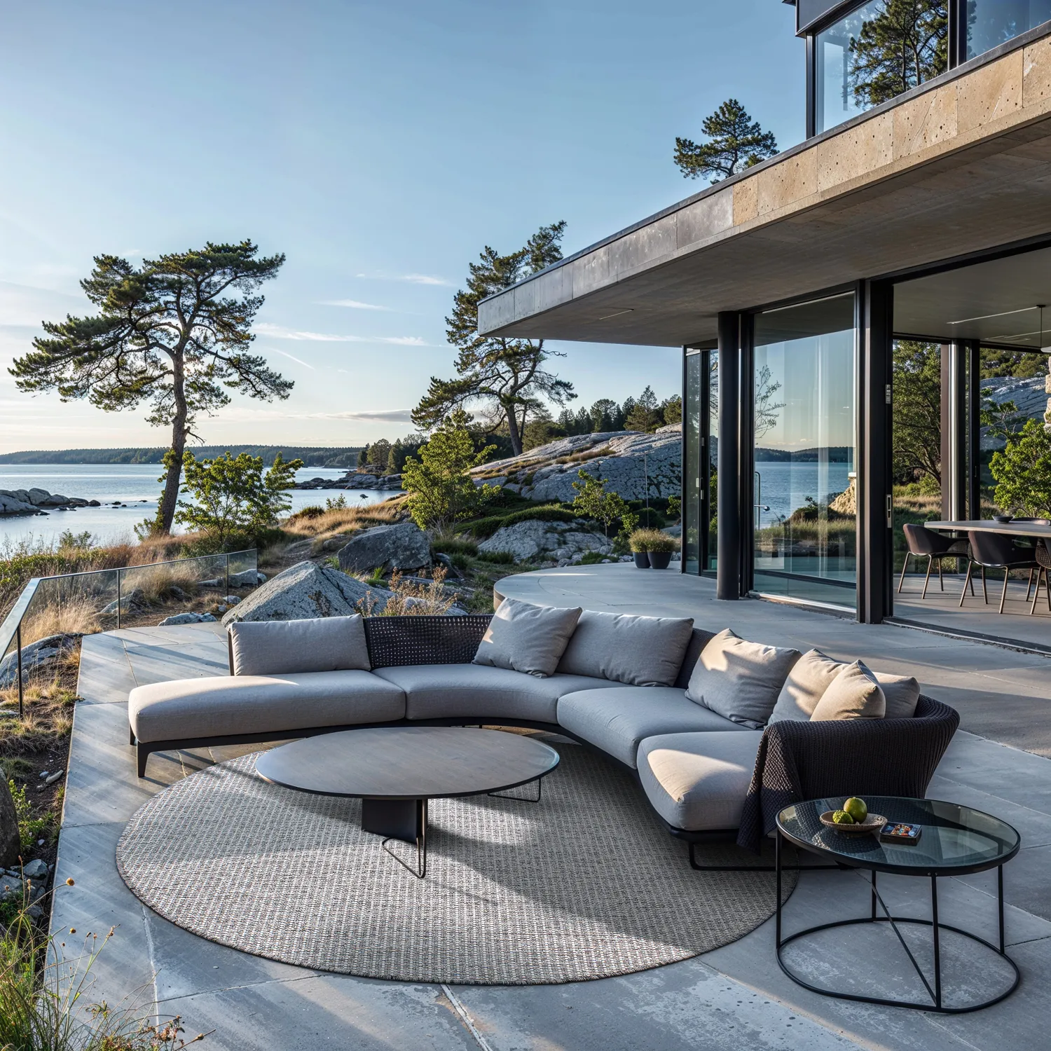 Rund Teppich - Bergen (grau)