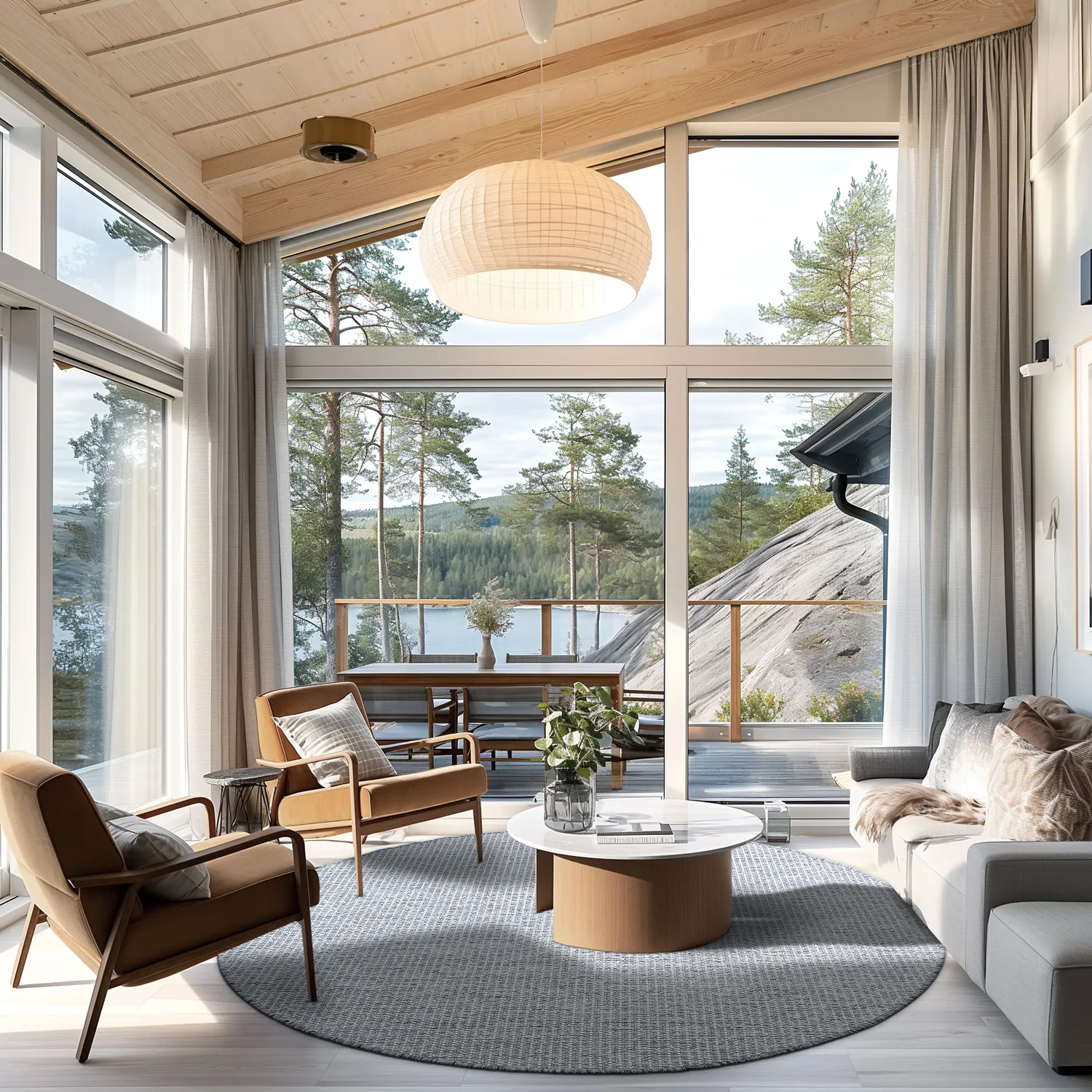 Rund Teppich - Bergen (grau)