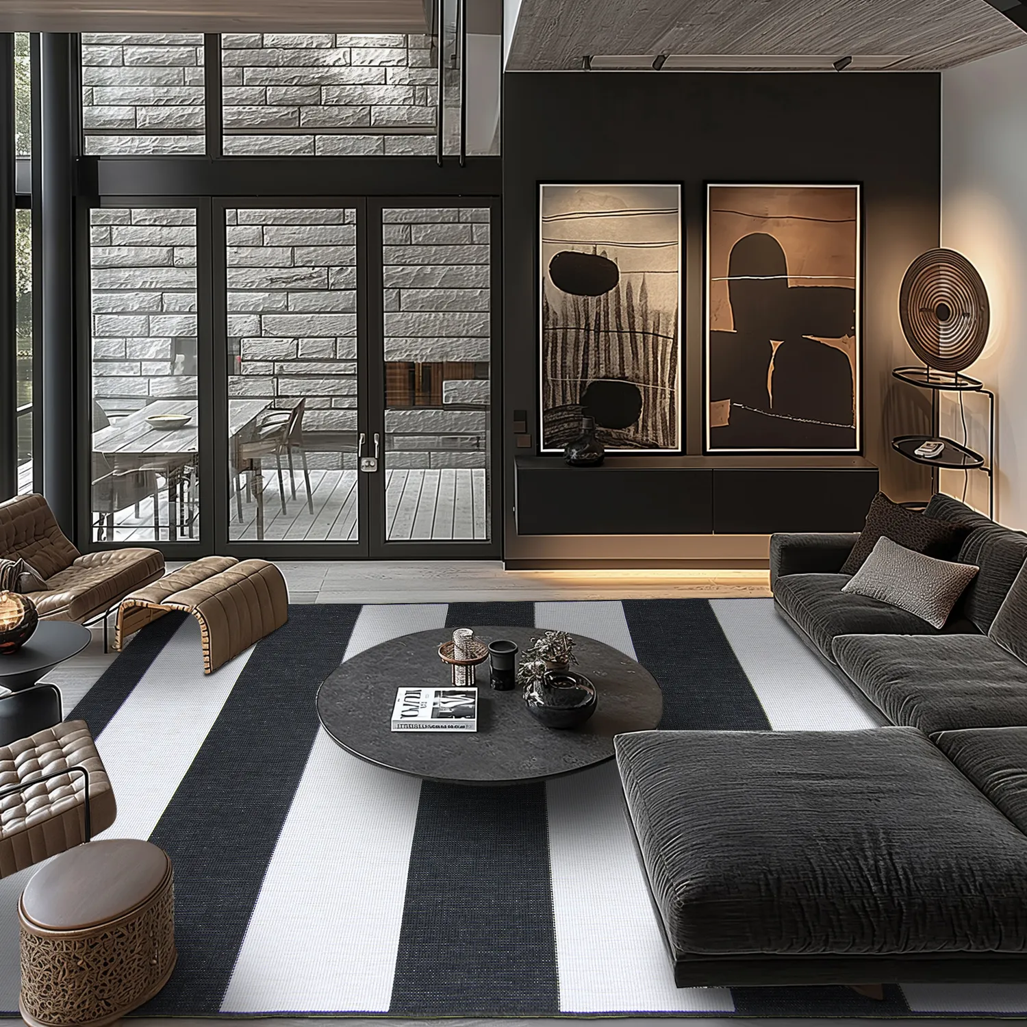 Teppich für innen und außen - Santana (schwarz)