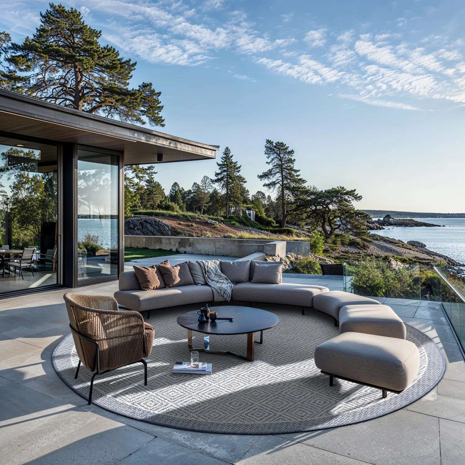 Rund Teppich - Monsaraz (blau)