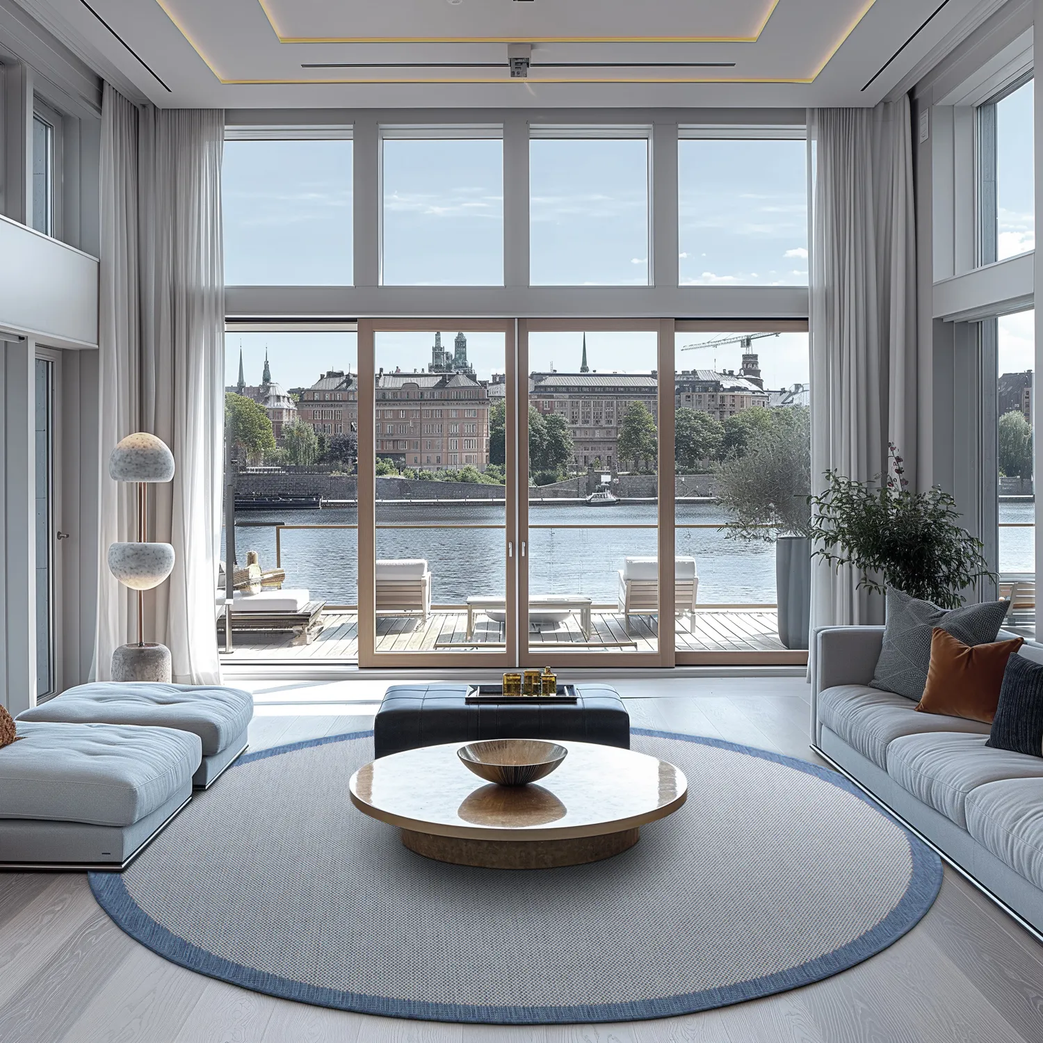 Rund Teppich - Sortelha (blau)