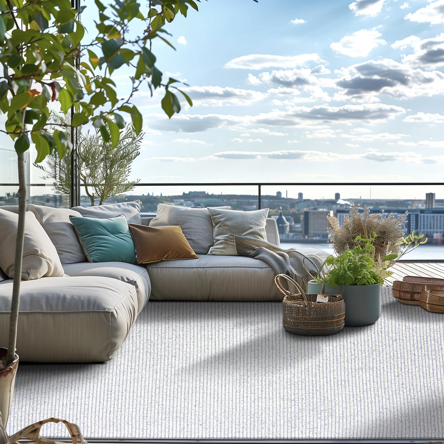 Teppich für innen und außen - Tromsø (silber)