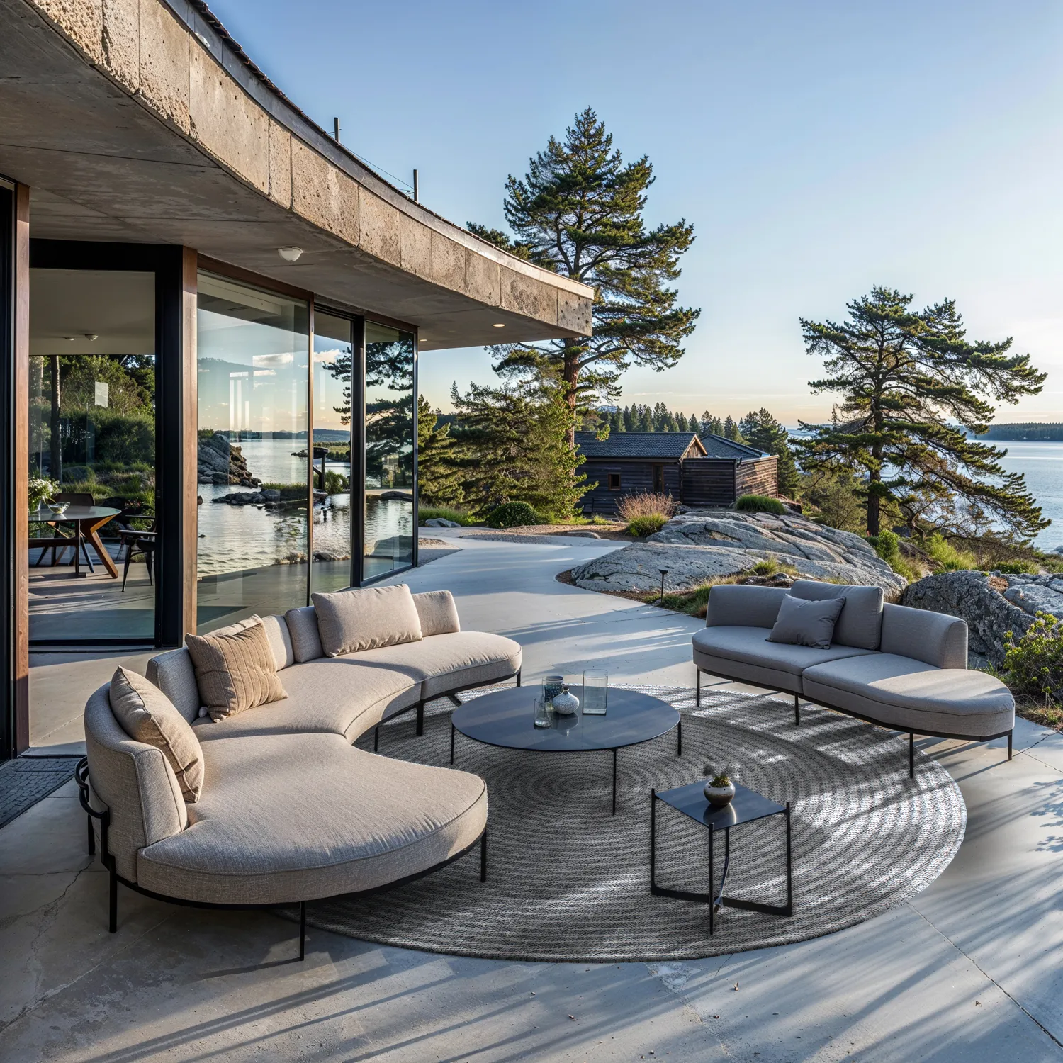 Rund Teppich - Ferragudo (grau)