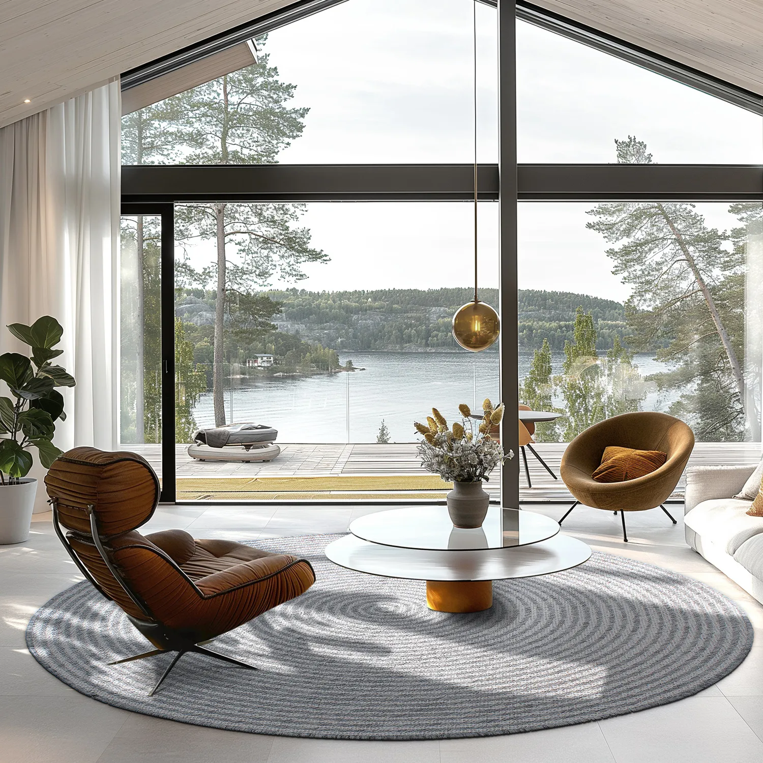 Rund Teppich - Ferragudo (grau)