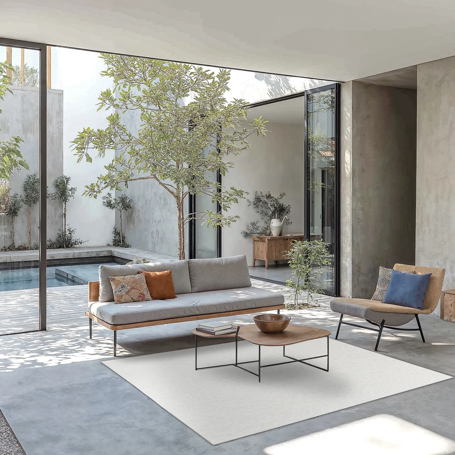 Tapis d’intérieur et d’extérieur - Thurman (blanc cassé)