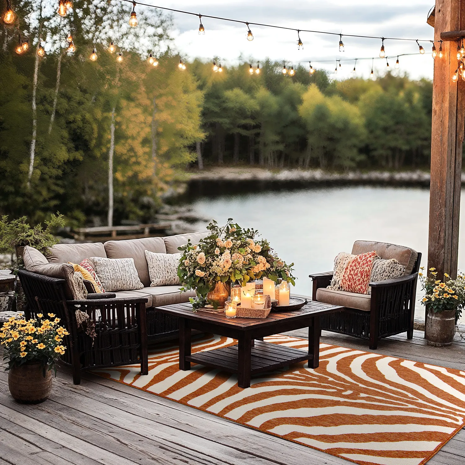 Teppich für innen und außen - Winona (orange)