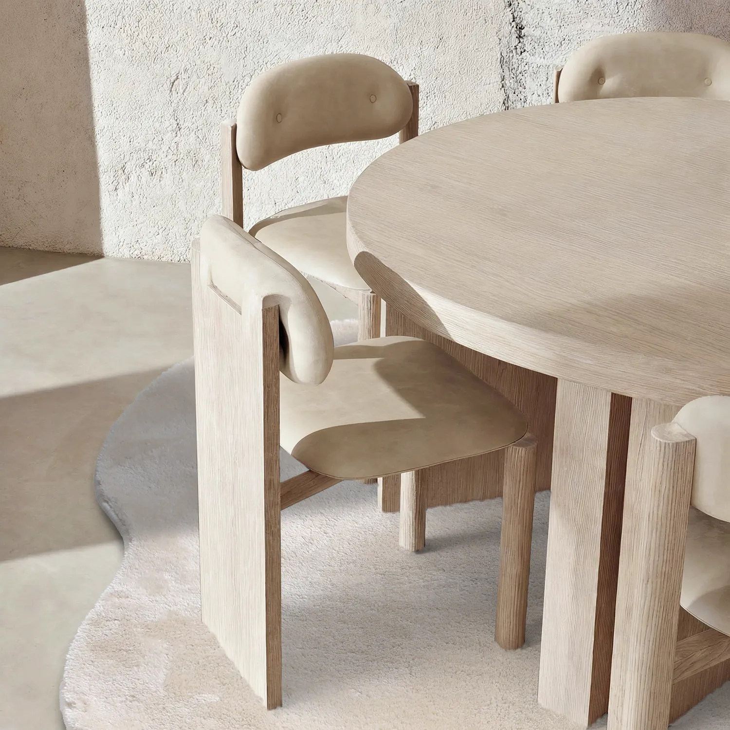 Runder Wellen-Teppich - Aranga Super Soft Fur (beige)