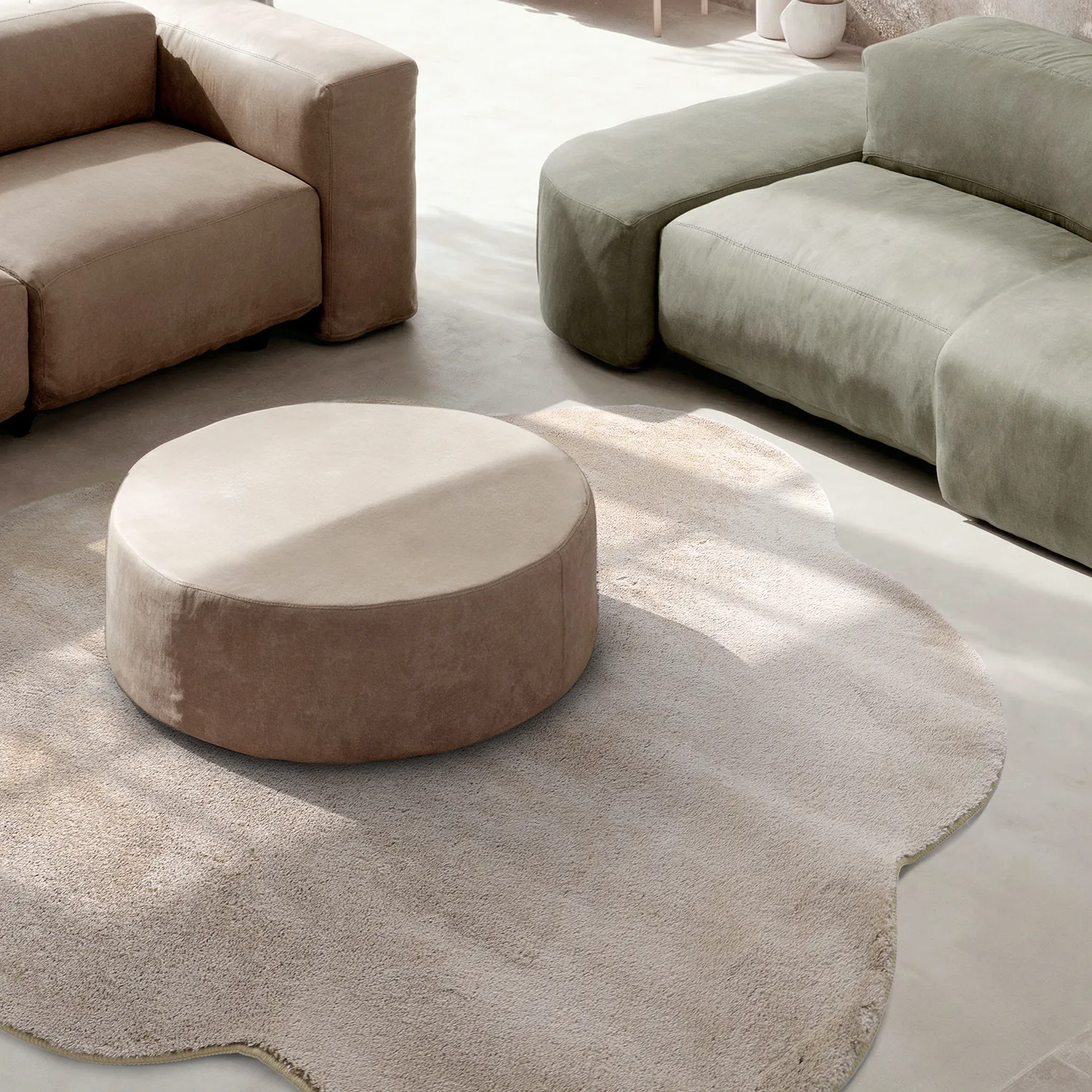 Tapis Rond Ondulé - Aranga Super Soft Fur (marron)