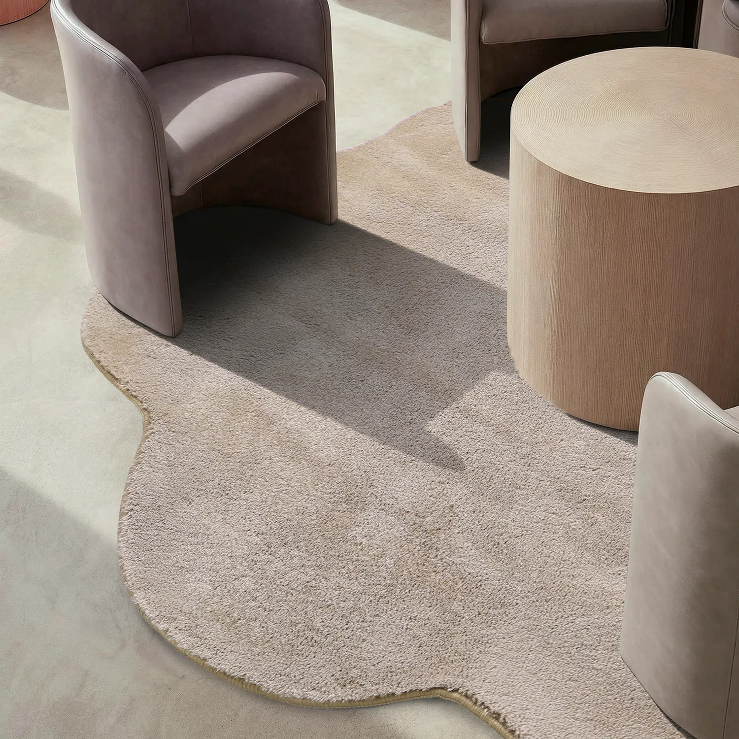 Tapis Rond Ondulé - Aranga Super Soft Fur (marron)