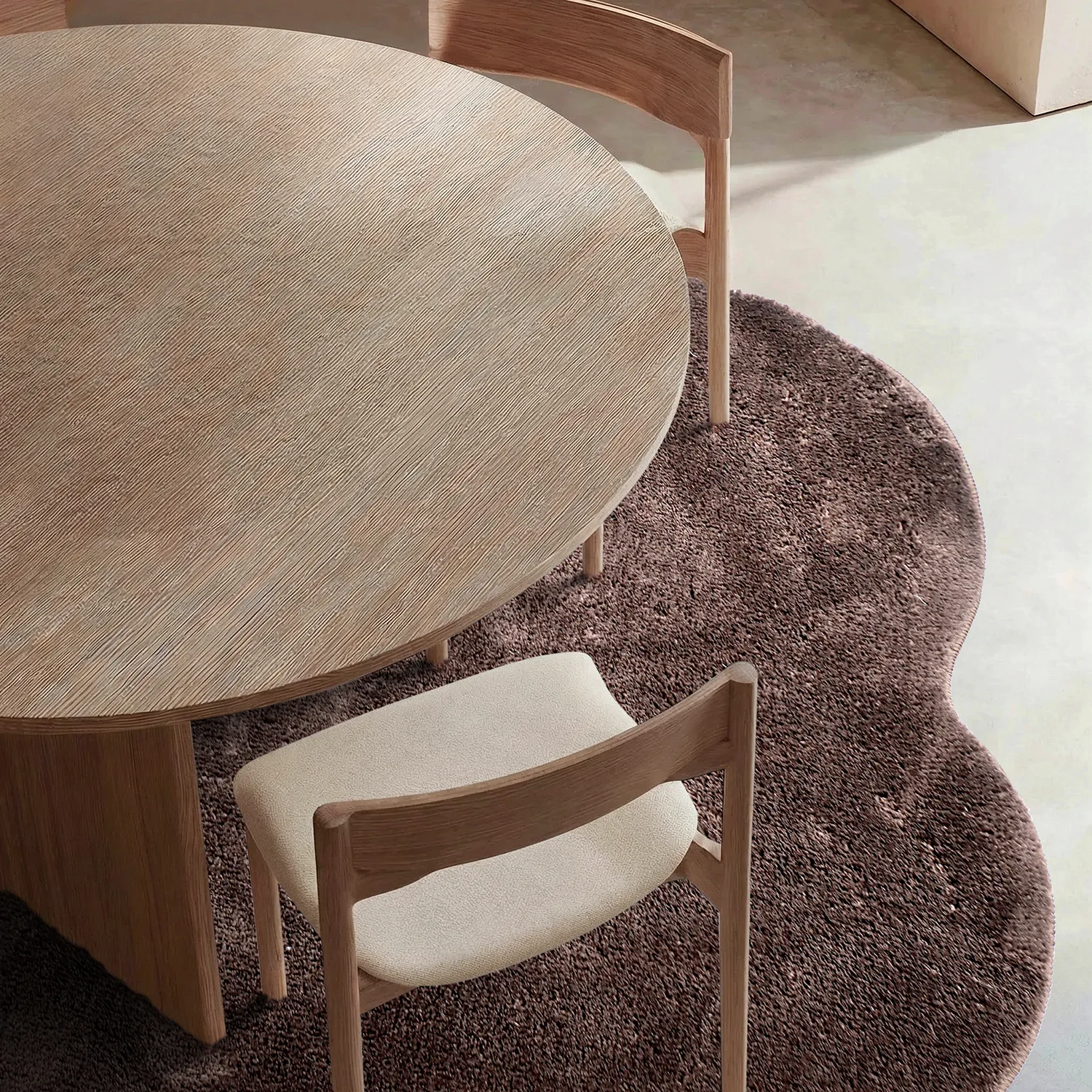 Tapis Rond Ondulé - Aranga Super Soft Fur (marron foncé)