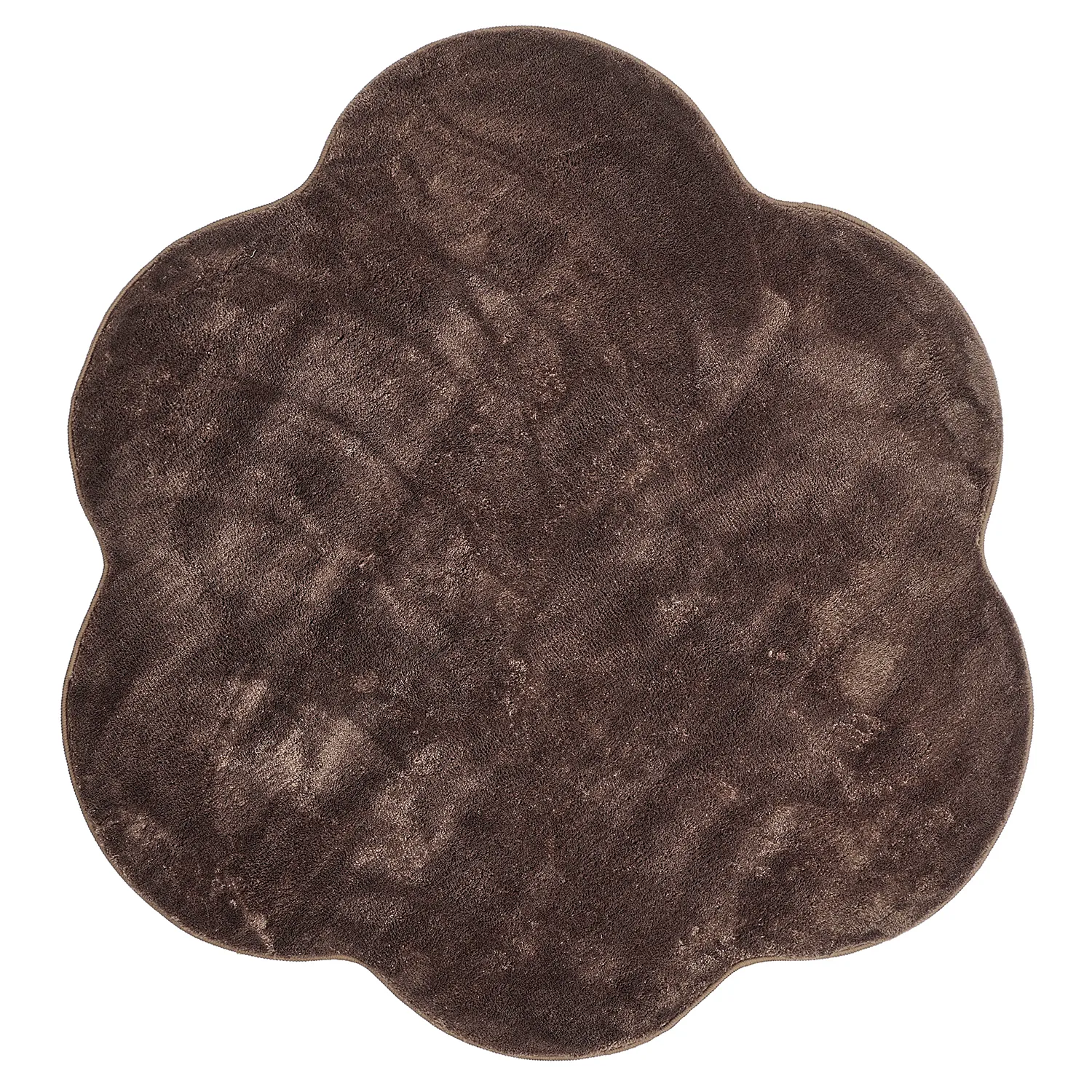 Tapis Rond Ondulé - Aranga Super Soft Fur (marron foncé)