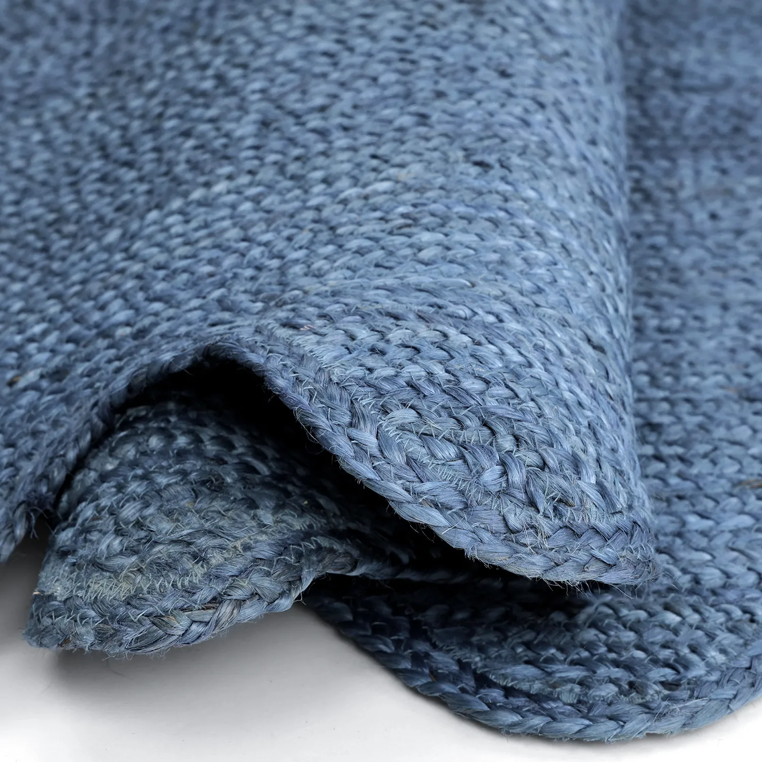 Juteteppich mit Wellenform - San Francisco (blau)