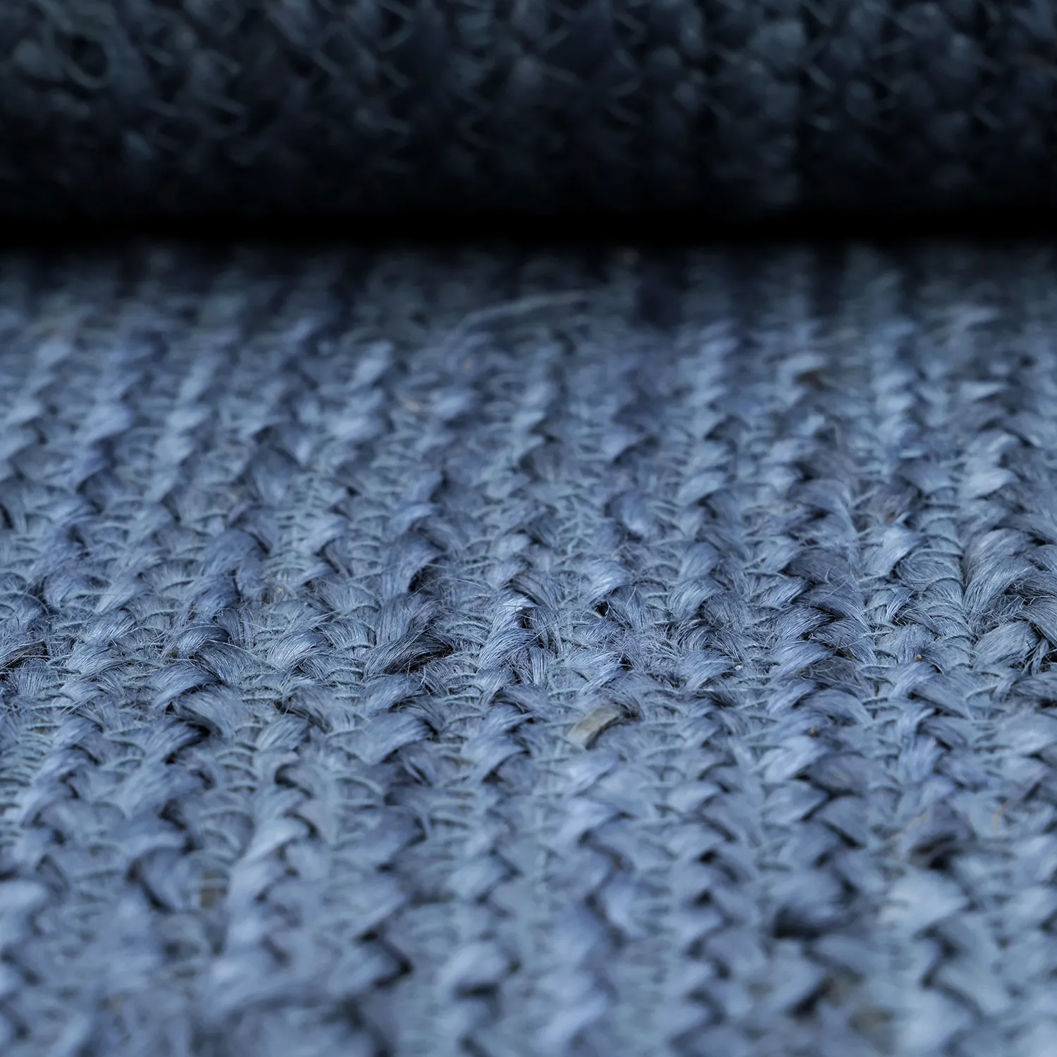 Juteteppich mit Wellenform - San Francisco (blau)