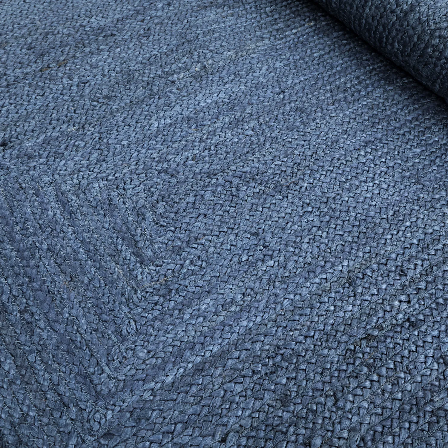 Juteteppich mit Wellenform - San Francisco (blau)