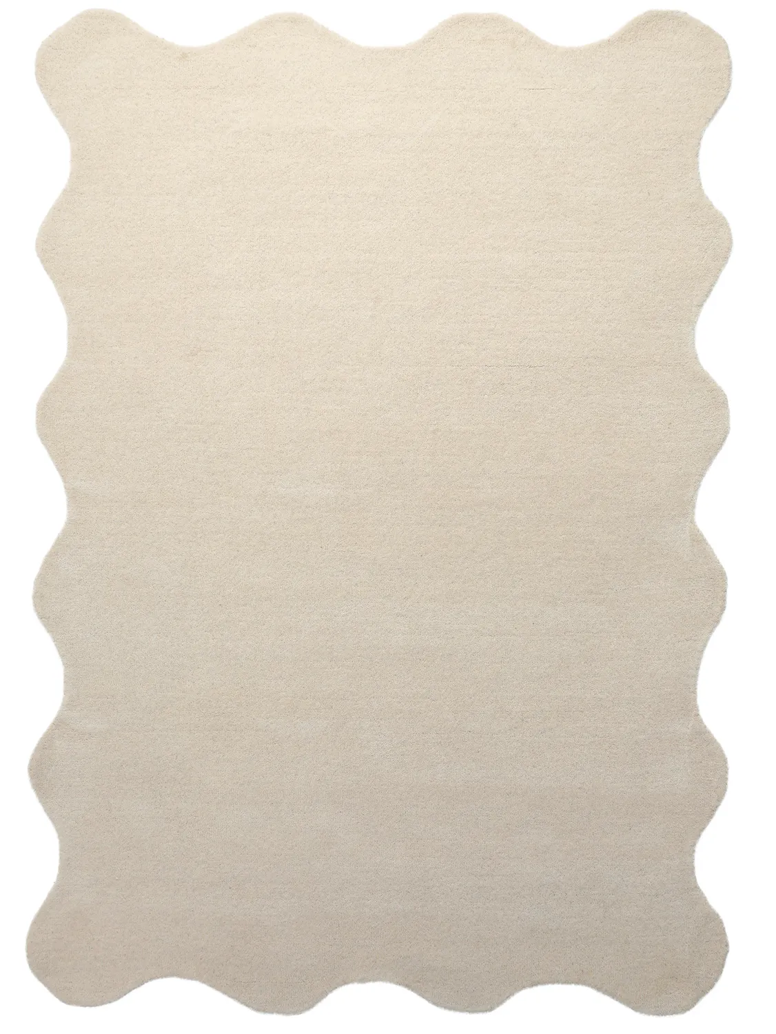 Gewellter Wollteppich - Diu Hand Tufted Wool Premium (creme)