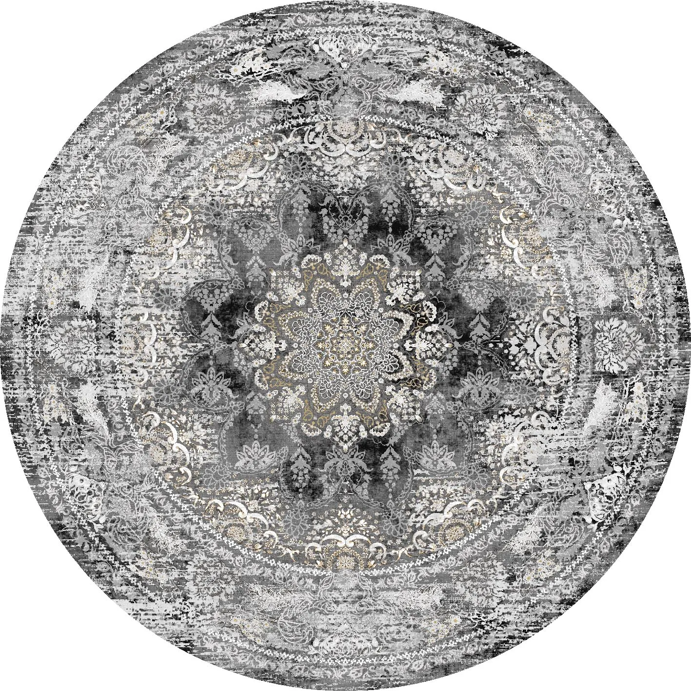 Tapis rond - Valeria (noir)