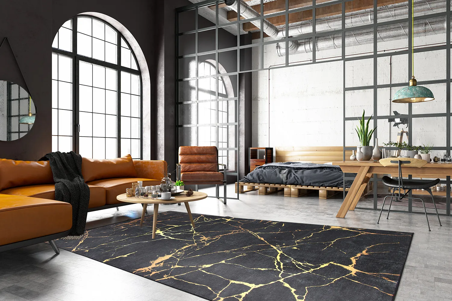 Wilton-Teppich - Vieste (anthrazit/gold)