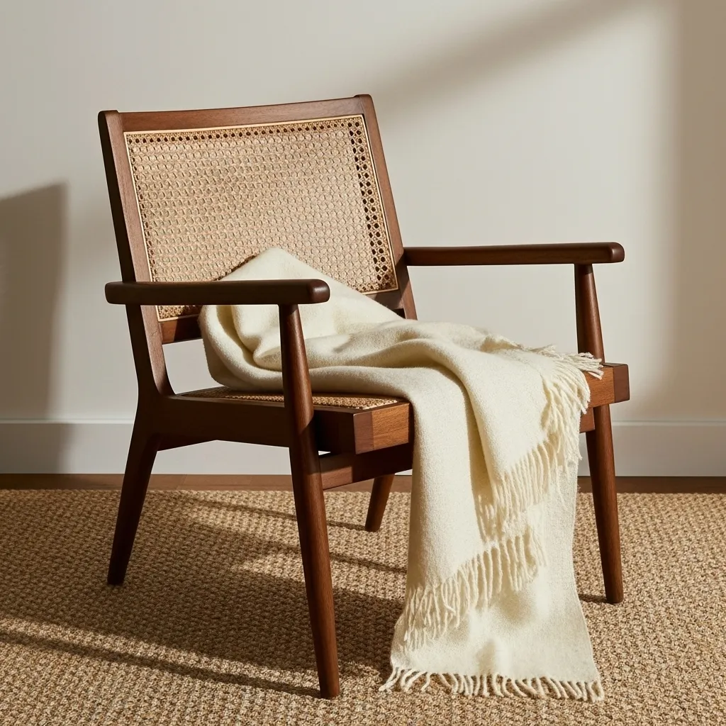 Decken - Überwurf aus Wollmischung - Samantha (offwhite)