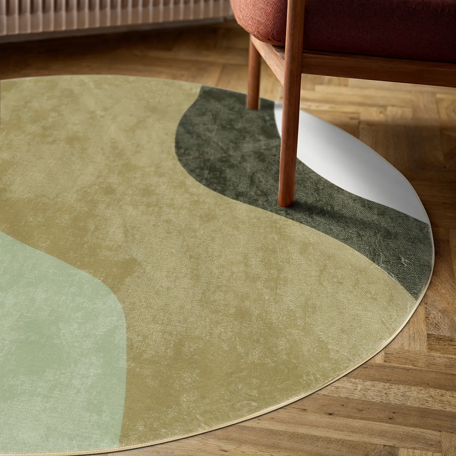 Tapis rond - Barcelona (marron)