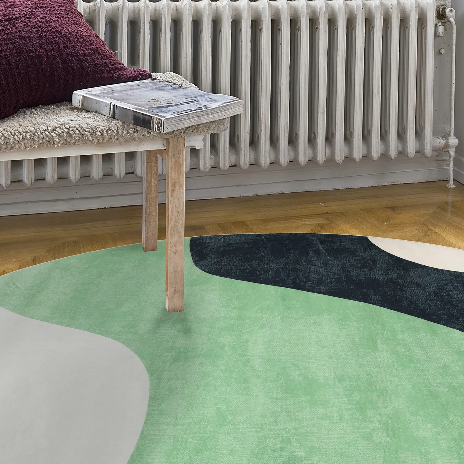 Rund Teppich - Barcelona (grün)